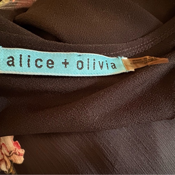 Alice + Olivia Black Floral Blouse - Picture 3 of 4